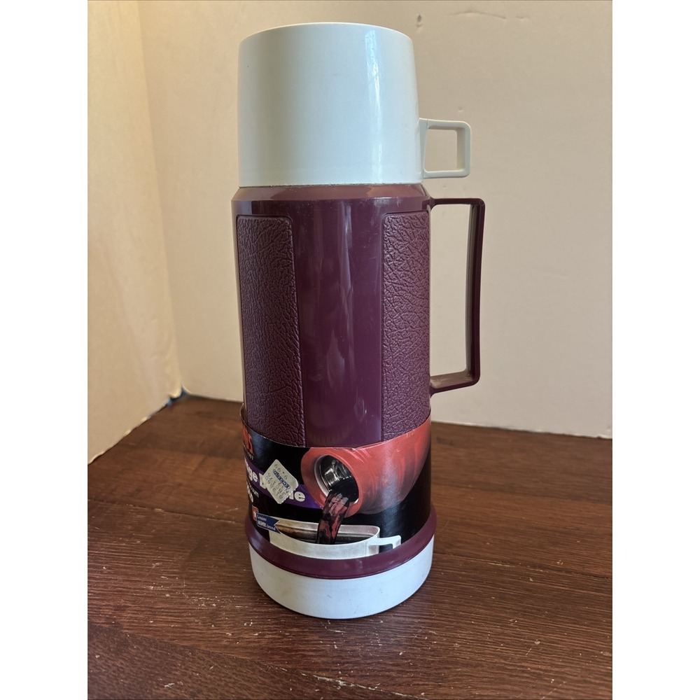 Vintage Thermos 1991 Cranberry Vacuum Bottle Hot Cold‎ Beverage Thermos